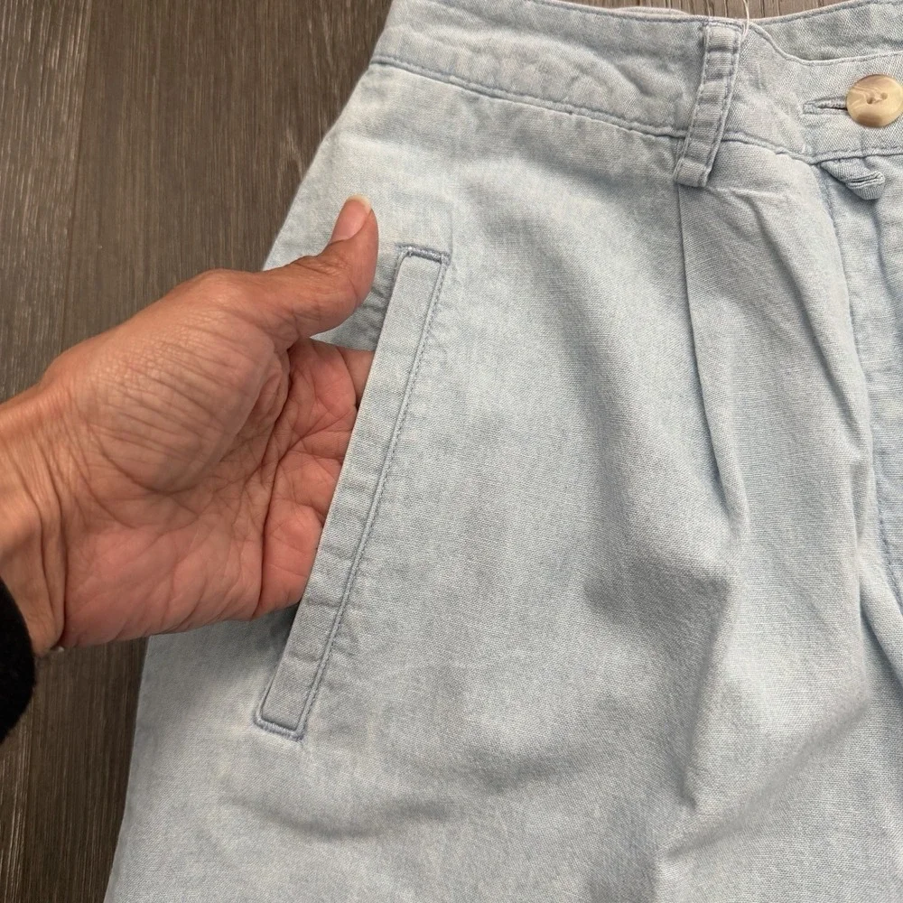 Vtg. Talbots High Rise Mom Jean Shorts Sz 6 Denim Flared Bermuda Preppy‎ Retro - Picture 7 of 7